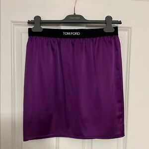 Tom Ford Silk Stretch Mini Skirt XS Vibrant Purple
